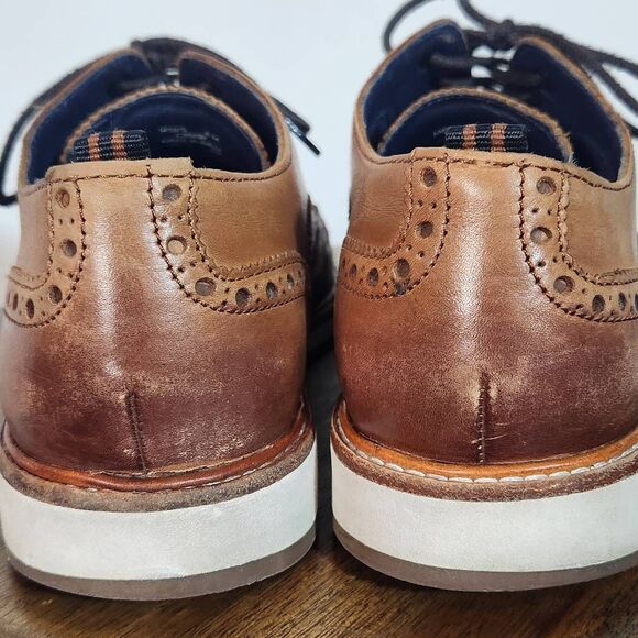 Cole Haan Leather Wingtip Oxford Shoes Size 8 Men's Brown Leather Oxfords - Picture 6 of 11